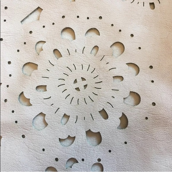 Laser Cut Pink Zip Back Vegan Leather Top Small - Picture 3 of 5